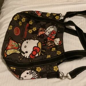 Hello Kitty Floral Black Handbag